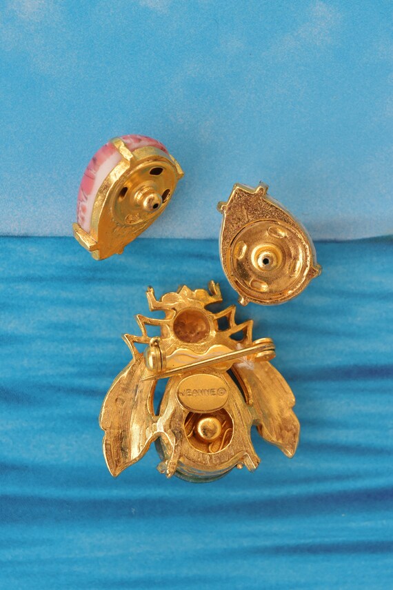 JEANNE Bee Pin Interchangeable Jeweled Belly, Bug… - image 3