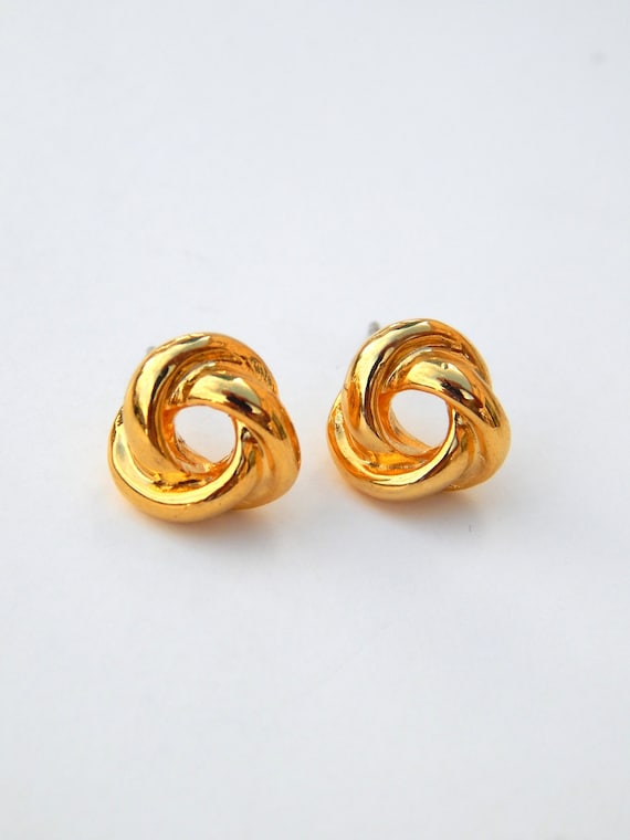 Gold Knot Earrings, Tiny Love Knot Stud Earrings G