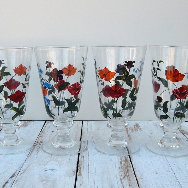Footed Water Glasses Etsy