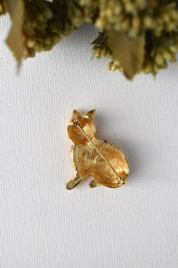 Broche Chat En Métal Doré Avec Strass - Élégant Et Brillant, Parfait Pour Ajouter Du Style