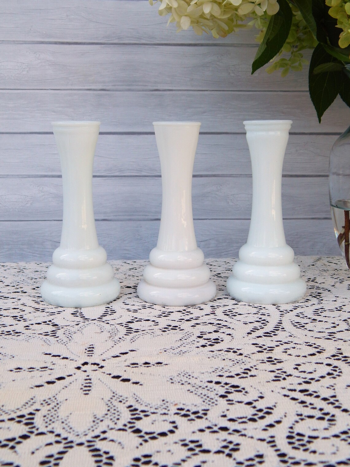 Vintage RANDALL Milk Glass Vases Set of 3 Art Deco Milk Glass Etsy