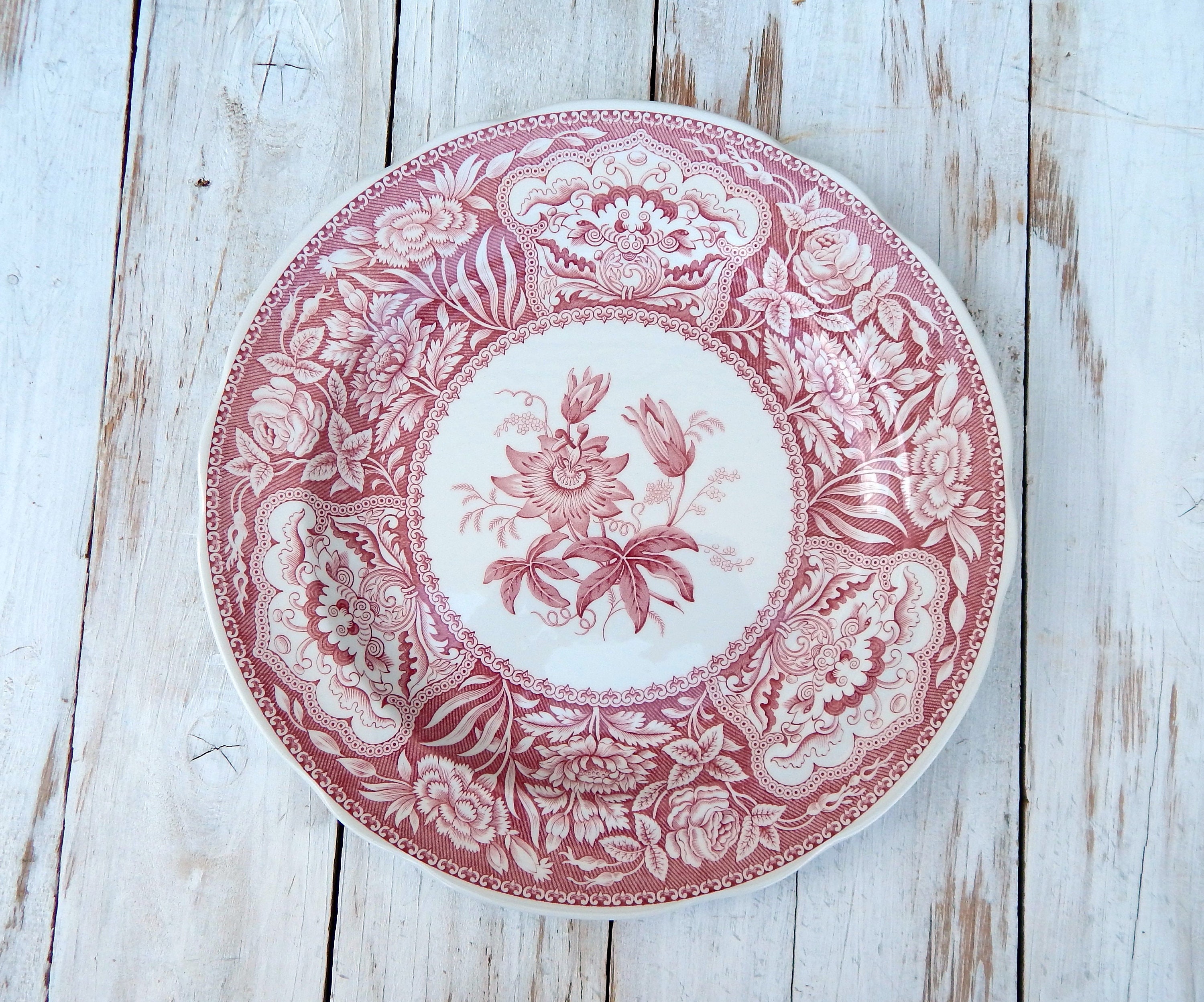 SPODE CRANBERRY Floral Dinner Plate 10.5