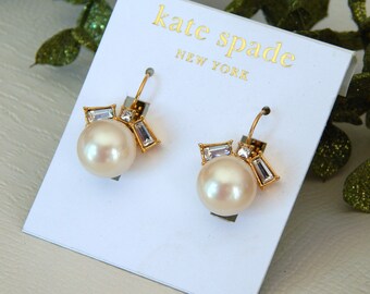 Kate Spade Pearl Earrings, Rhinestone Faux Pearls Designer