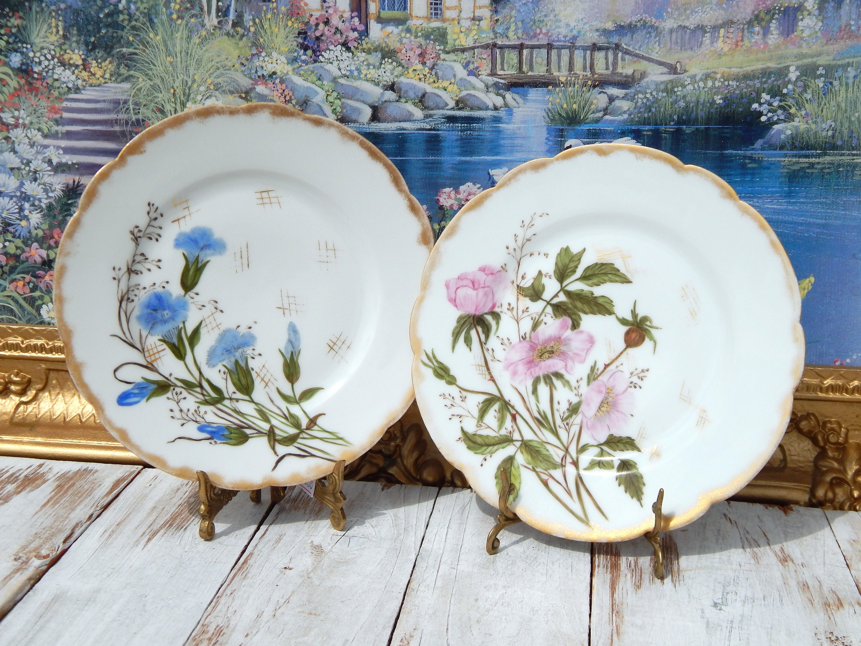 TASSE A CAFÉ ROSE PORCELAINE LIMOGES ancienne finement dorée or fin EUR