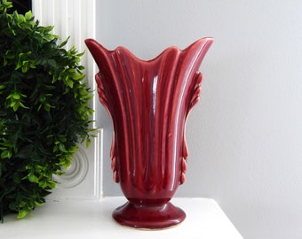 A Vase with Wisteria flowers and Bird on dark red cloisonné