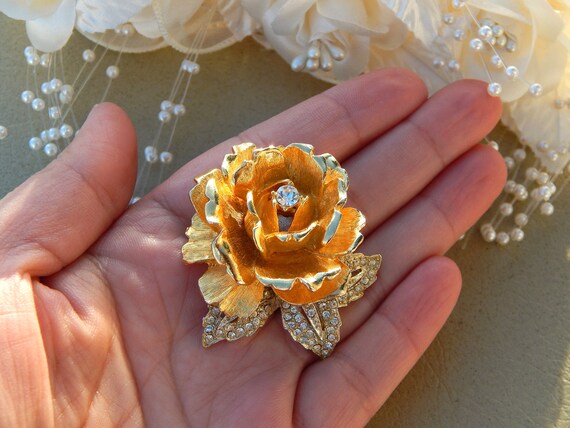 KREMENTZクレメンツ セルロイド ローズ 薔薇 ブローチ