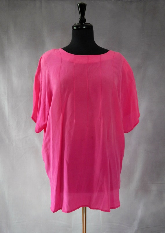 Pink Silk Blouse Size 20 Lydia Jane, Short Sleeve 