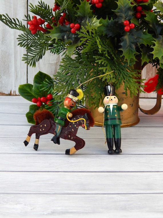 Toy Soldier Ornaments Wooden Soldier on Horse Christmas Ornament