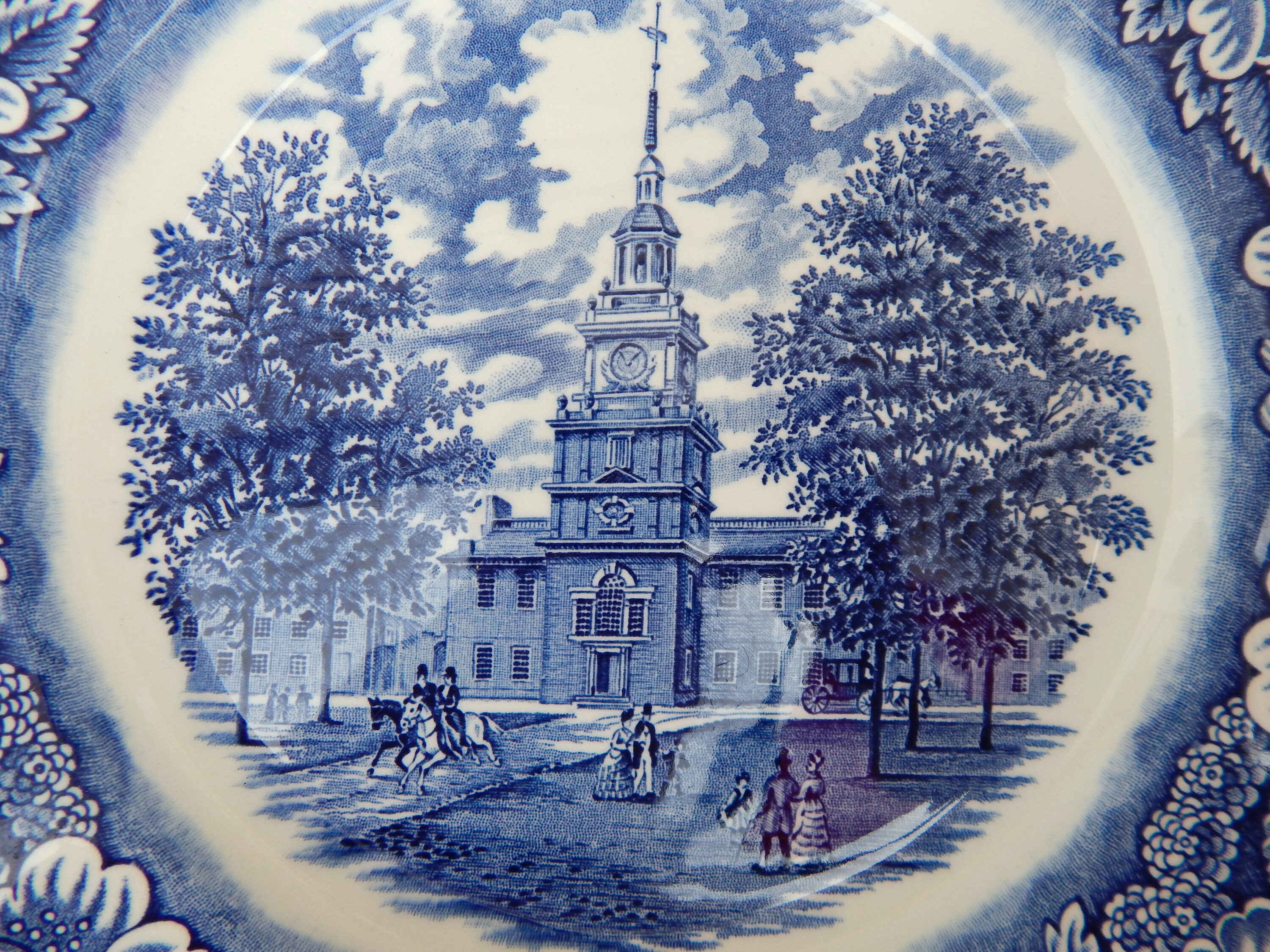 Liberty Blue Plate Independence Hall Staffordshire Ironstone