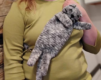Patroon gehaakte kat crossbodytas: Aran Yarn Kitty Purse (pdf)