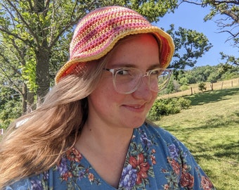 Patroon gehaakte emmerhoed: eenvoudige gestreepte katoenen beanie (pdf-patroon)