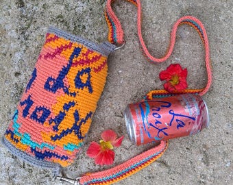 Haakpatroon bruisend water crossbody heuptas La Croix Heuptasje grappige nieuwigheid Hydratatie Hydrateer portemonnee Draagtas schoudertasje Bubble kleurwerk
