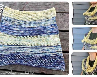 Omarmdruipatroon: eenvoudige tweekleurige kanten sjaal (pdf-patroon)