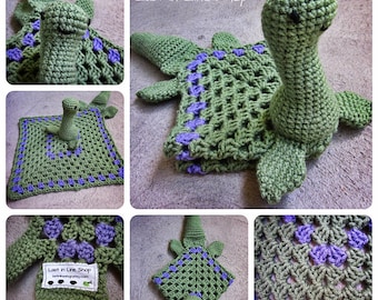 Gehaakt Nessie Lovey-patroon: oma vierkante babydeken (pdf-patroon)