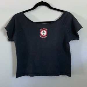 Vintage 90&#39;s Cropped Marilyn Manson Antichrist Superstar Shirt
