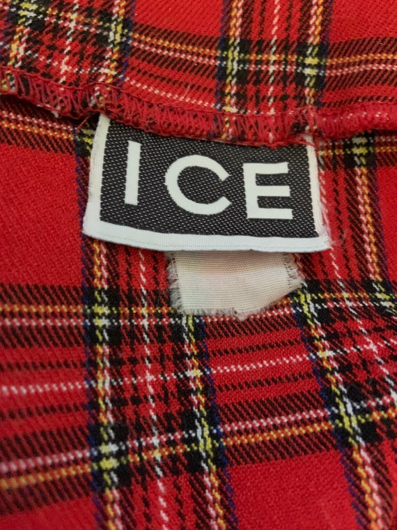 Vintage 90’s ICE Australia Glittery Red Plaid Min… - image 4