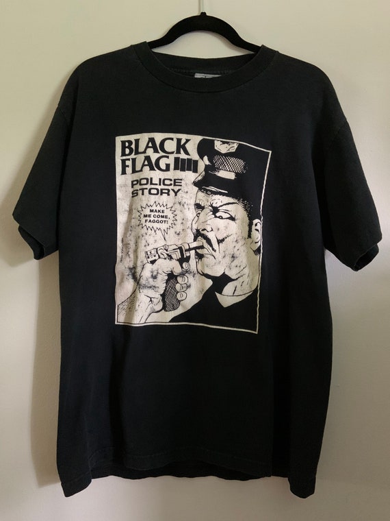 True Vintage SST Records Black Flag Police Story S