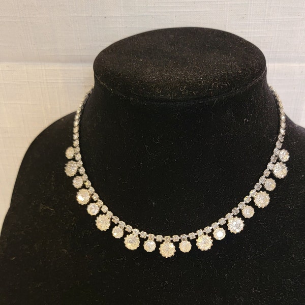 Weiss Rhinestone Choker Necklace 15 inches