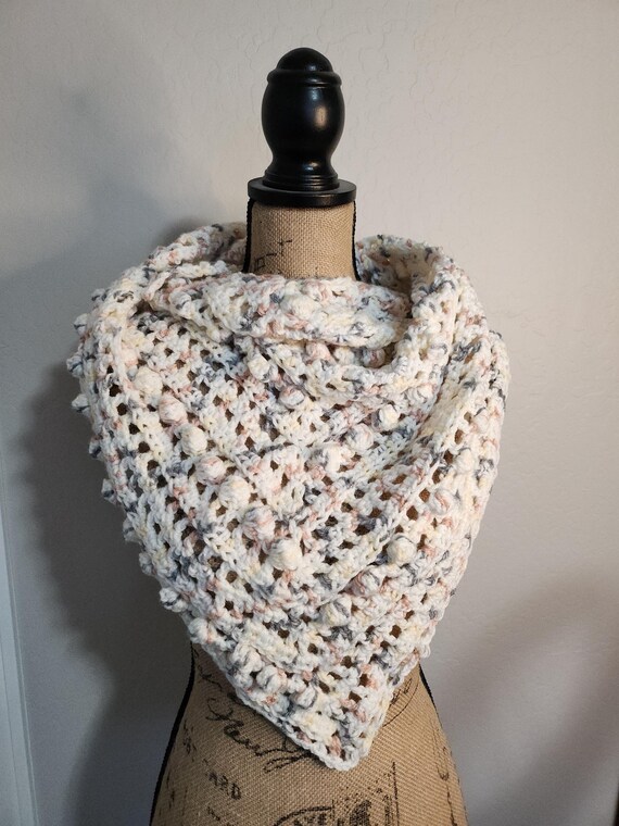 Bobbles and Open Weave Scarf