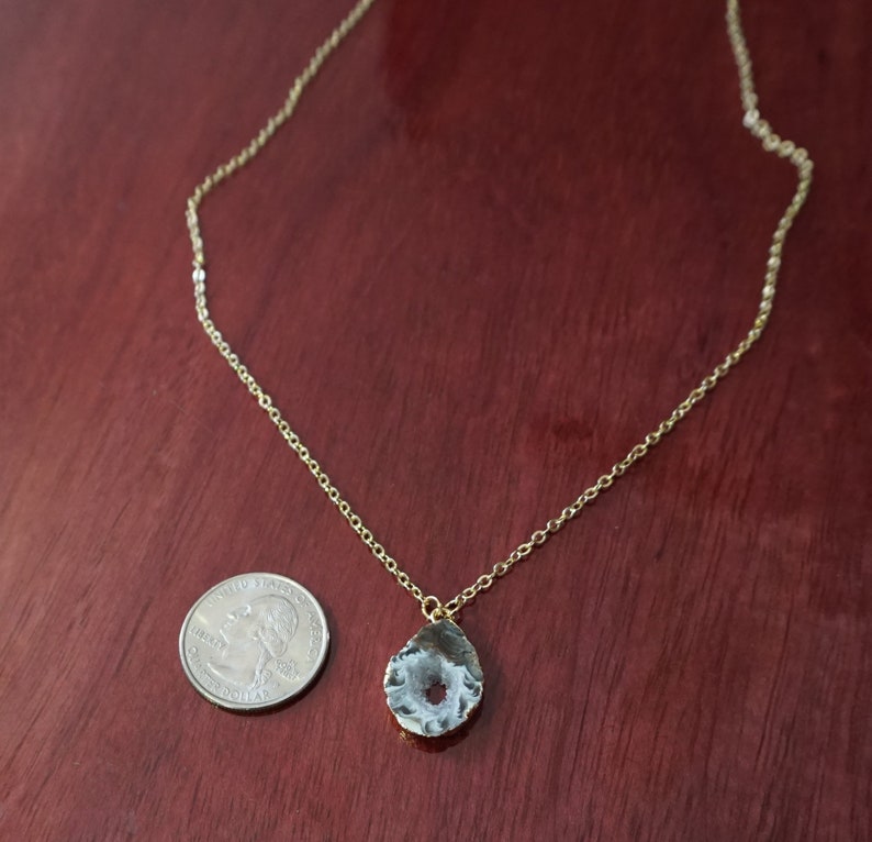 Mini Agate Druzy Geode Necklace