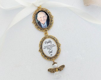Bridal Bouquet charms with Angel - Pendants Memorial Bridal Trinket Pins Wedding Bouquet Photo Memory Charm Bridal Gift Keepsake Momento