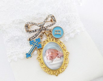 Personalised Baby Memorial | Baby Gift Cross Personalized Gold Pin |Baby Brooch |Newborn memorial keepsake pin| Baptism Christening Pendant