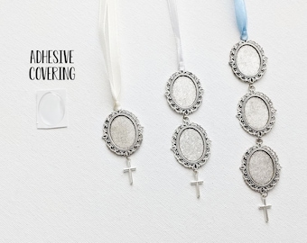 DIY Oval Bouquet Memory Frame Charm Photo Bride Wedding Bridal | Blank Photo Frame | Bride Charms | Flowers | Bouquets - with Cross Groom