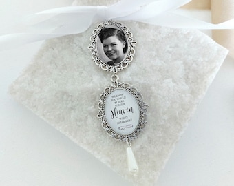 Custom Wedding Bouquet charms - Single, Double, Triple Wedding Bouquet Photo Memory Charm Bridal Gift Keepsake Walk me with Quote | Memorial