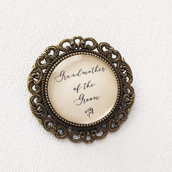 Custom Brooch - Mother and Grandmother of the Bride, Groom,  Charm Pin Memorial Charm Photo Keepsake - Weddings, Pin, Gift, Bridal Party