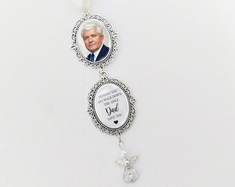 Bridal Bouquet charms with Angel - Pendants Memorial Bridal Trinket Pins Wedding Bouquet Photo Memory Charm Bridal Gift Keepsake Momento