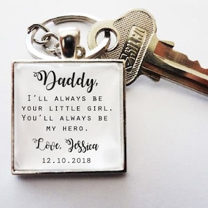 Father of the Bride Keychain Gift, Daddy's Little Girl - Fathers Day, Wedding, Dad, Keyring, Daddy, Bridal Gift