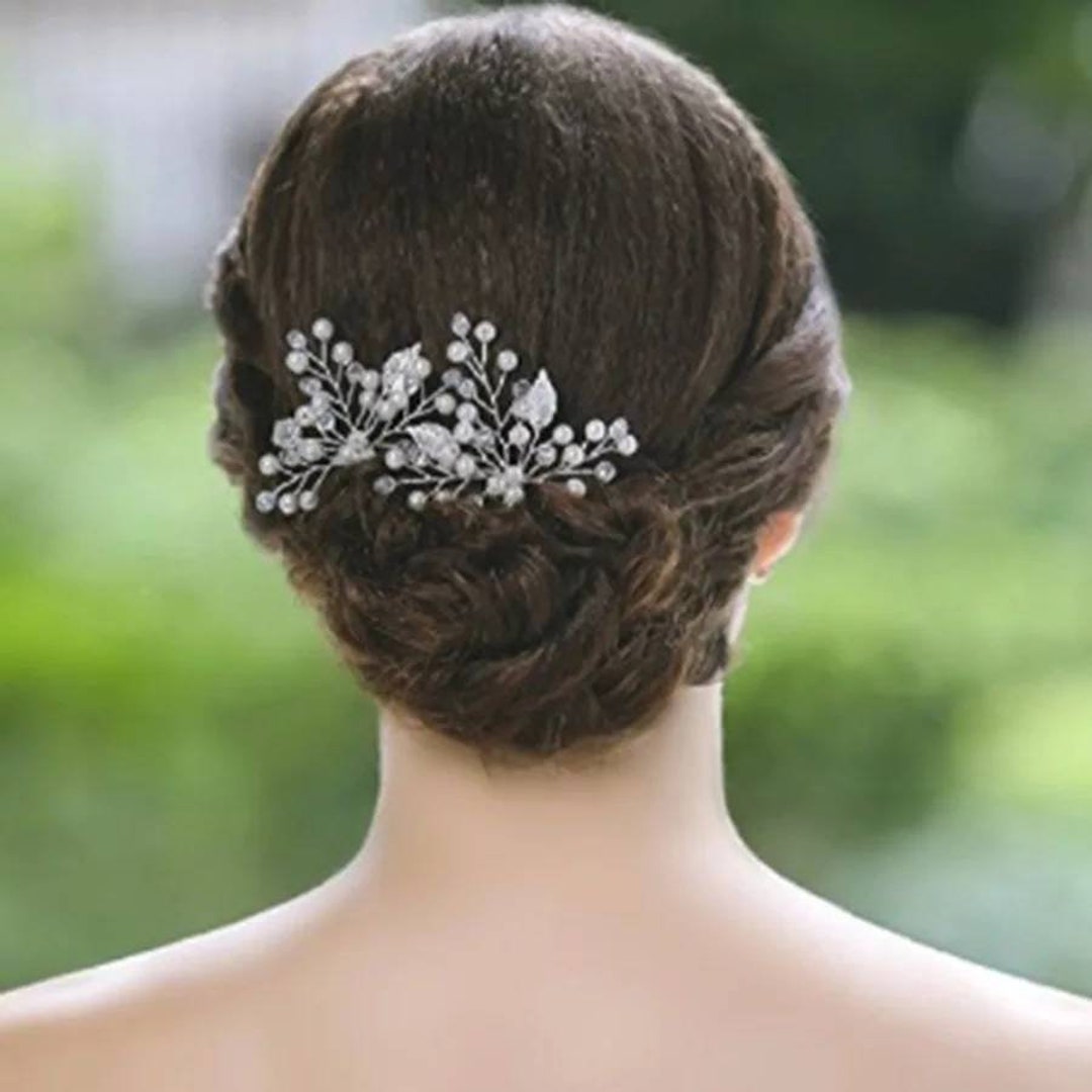 Bridal Hairpins Bridal Hair Pins Comb Wreath Pin Rhinestones Etsy