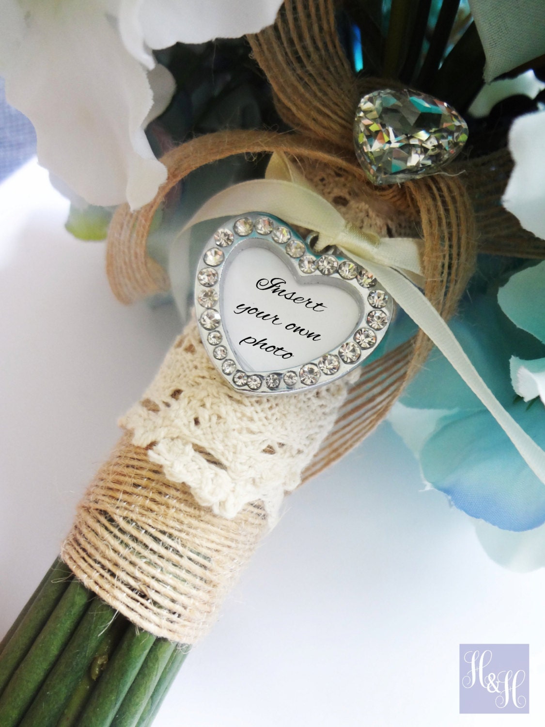 Wedding Bouquet Rhinestone Heart Photo Charm Memorial Remembrance Gift –  Wedding Bouquet Photo Charms