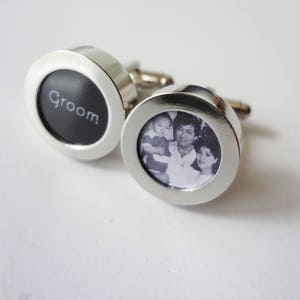 DIY Sterling Silver Photo Cufflinks - Father of the Bride/Father of the Groom/Groomsman cuff links Groom Bride Bridal personalised photo