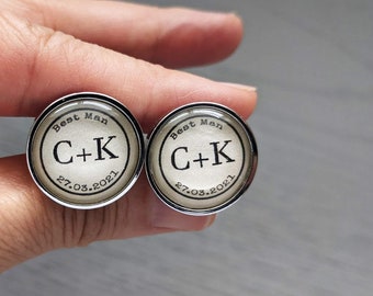 Personalised Cufflinks - Father of the Bride/Father of the Groom/Groomsman/Groom - Bridal Cufflinks, Initials, Photo Cufflink | Best Man