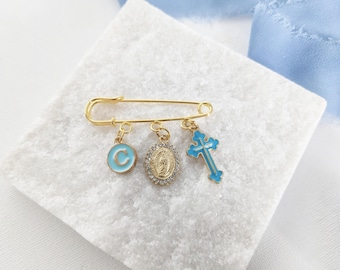 Personalised Baby Protection Pin| Christening| New Born Baby Gift, Cross Personalized Gold Pin |Baby Brooch| Baptism Pins| Baby Shower Bride
