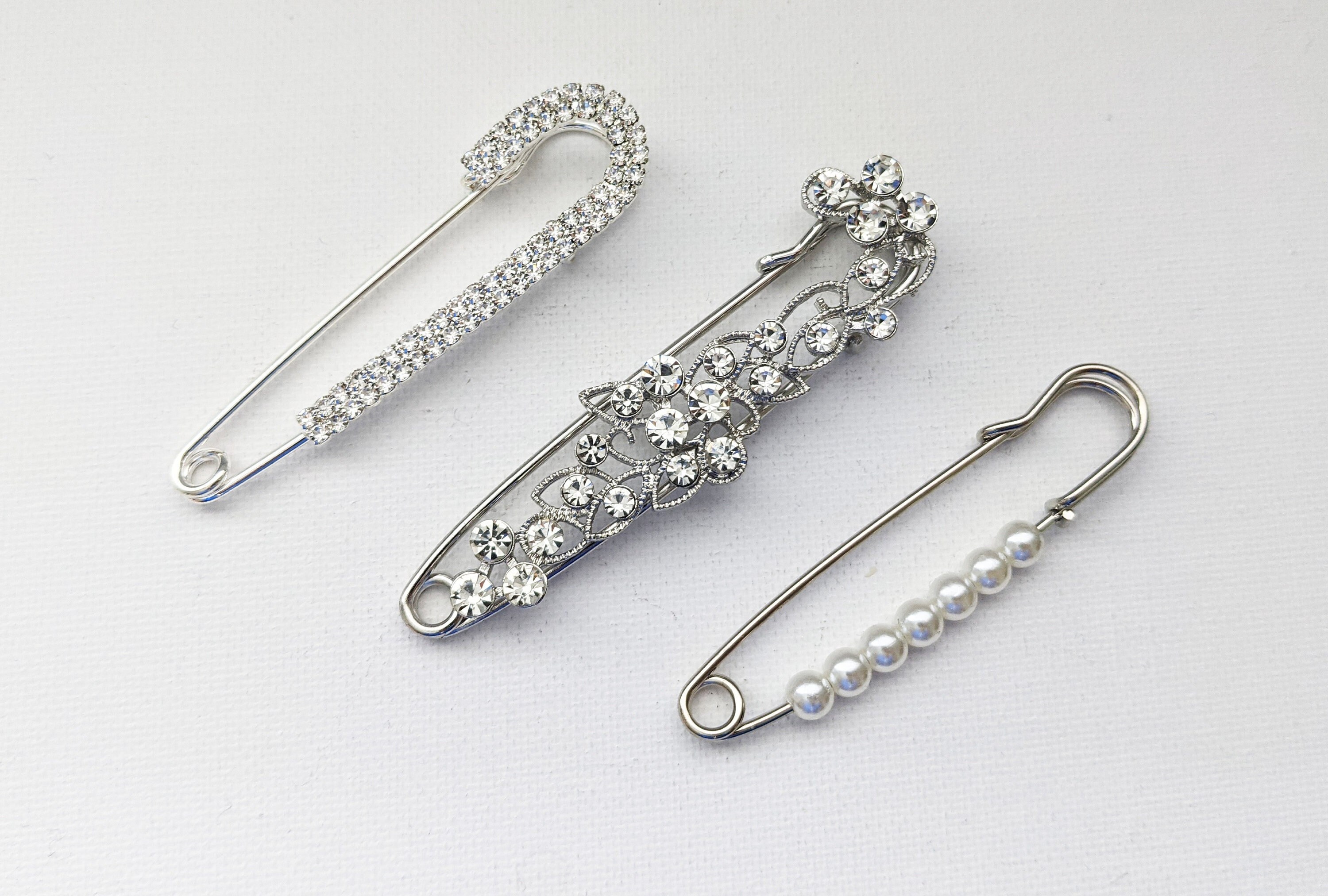 Safety Rhinestone Pins Bouquet Pins Bridal Bouquet Pins Kilt Pin
