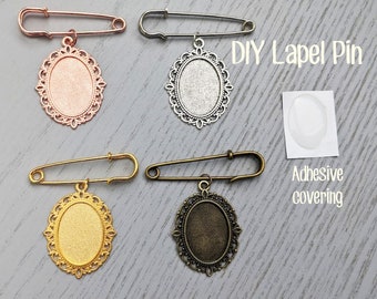 DIY Oval Lapel Pin Bouquet Memory Frame Charm Photo Bride Wedding Bridal | Blank Photo Frame | Bride Charms | Groom Pin | Brooch | Pins