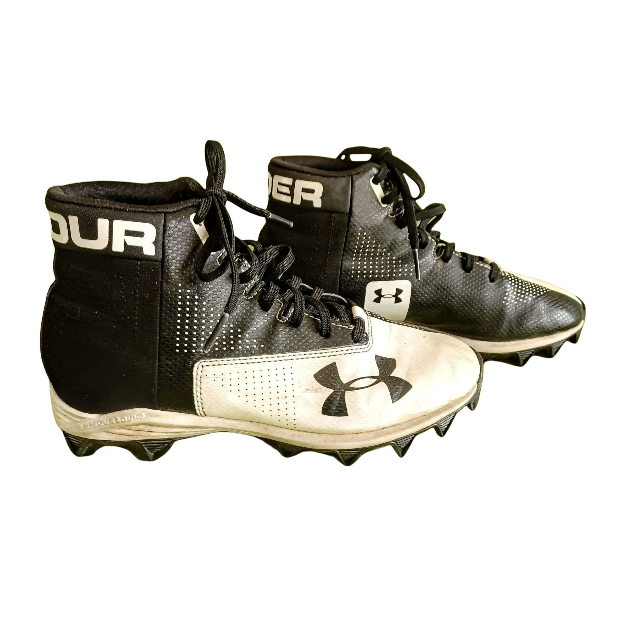 Under Armour Football Soccer Baseball Cleats Hi-Cut Zwart Wit - Etsy België