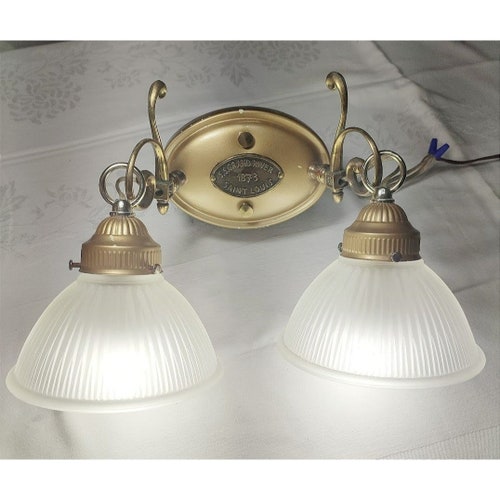 Vintage S.S. Grand River 1873 Saint Louis Hanging Two Lights Brass