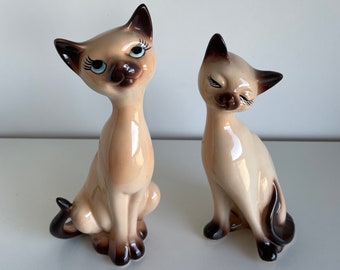Porcelain Miniatures Collectible Ceramic Siamese Cat FIGURINE Animals j002 