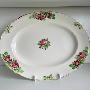 Elizabeth Rose Floral Serving Platter - Vintage 14&quot; Platter A J Wilkinson Ltd Royal Staffordshire - Made in England