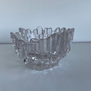 Mid Century Finnish Glass Bowl - Revontulet Glass Bowl - Northern Lights - Tauno Wirkkala - Humppila Glass - Scandinavian Ice Texture