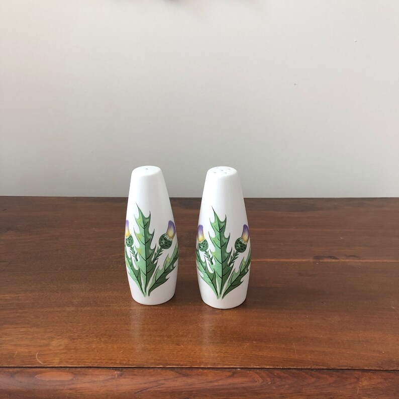 Vintage Thistle Salt & Pepper Shakers Made in England Etsy