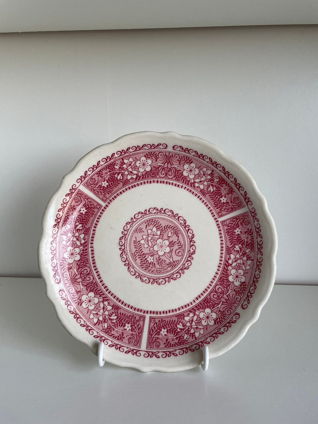 Pink Transferware Floral Side Plate - Vintage Syracuse China USA Pink ...