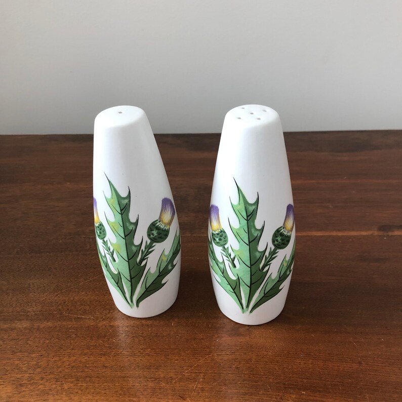 Vintage Thistle Salt & Pepper Shakers Made in England Etsy