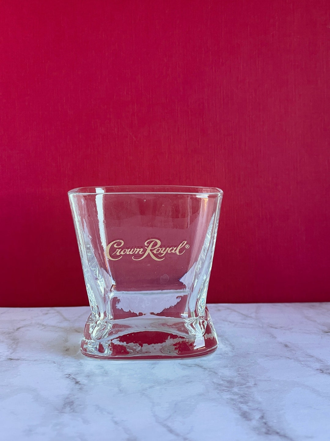 Square Crown Royal Glass Gold Label Crown Royal Square Scotch / Whisky / Cocktail Glass