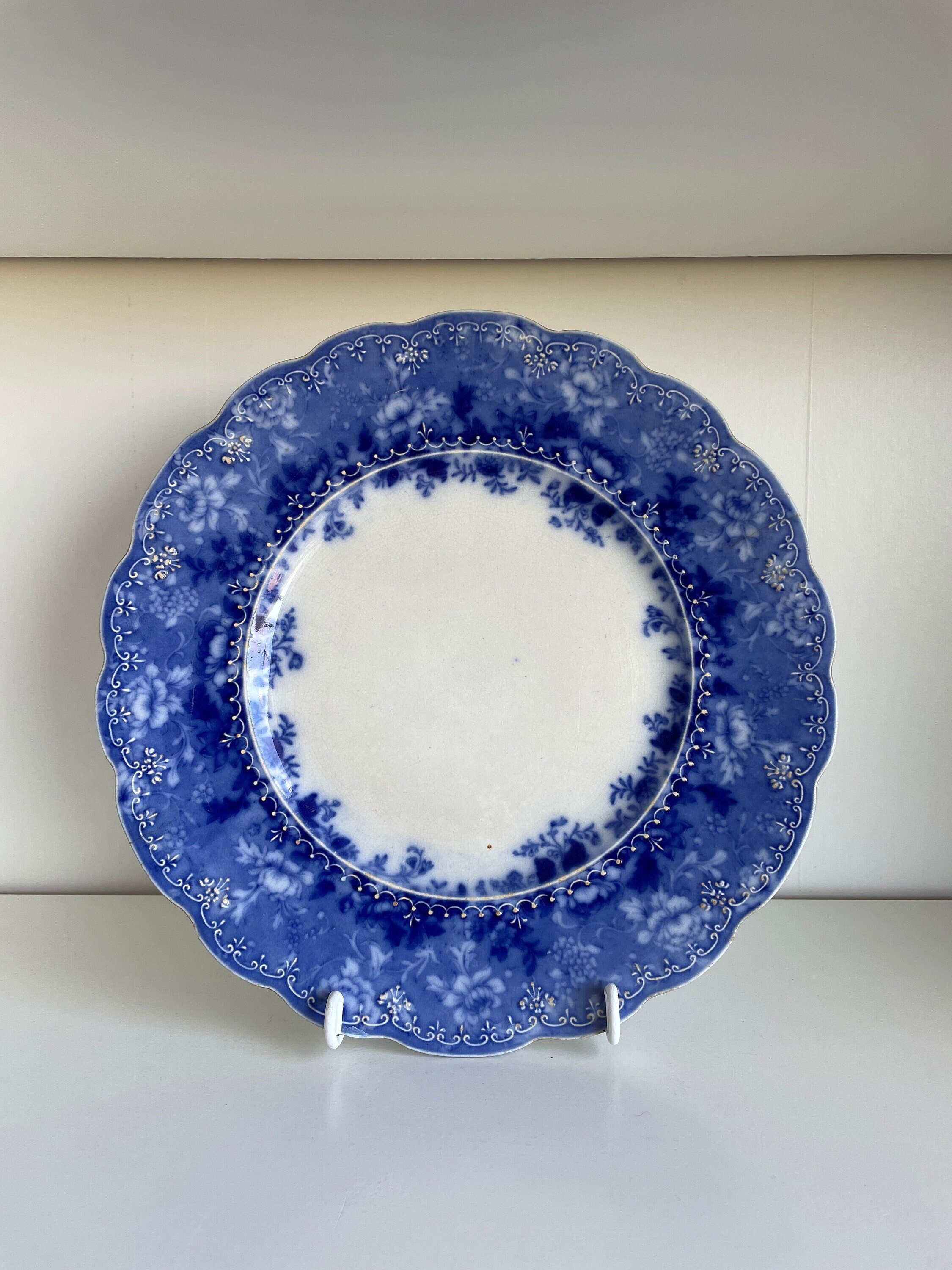 Antique 10" Oval Vegetable Bowl Dundee (Flow Blue) by RIDGWAY (RIDGWAYS) England campestre.al