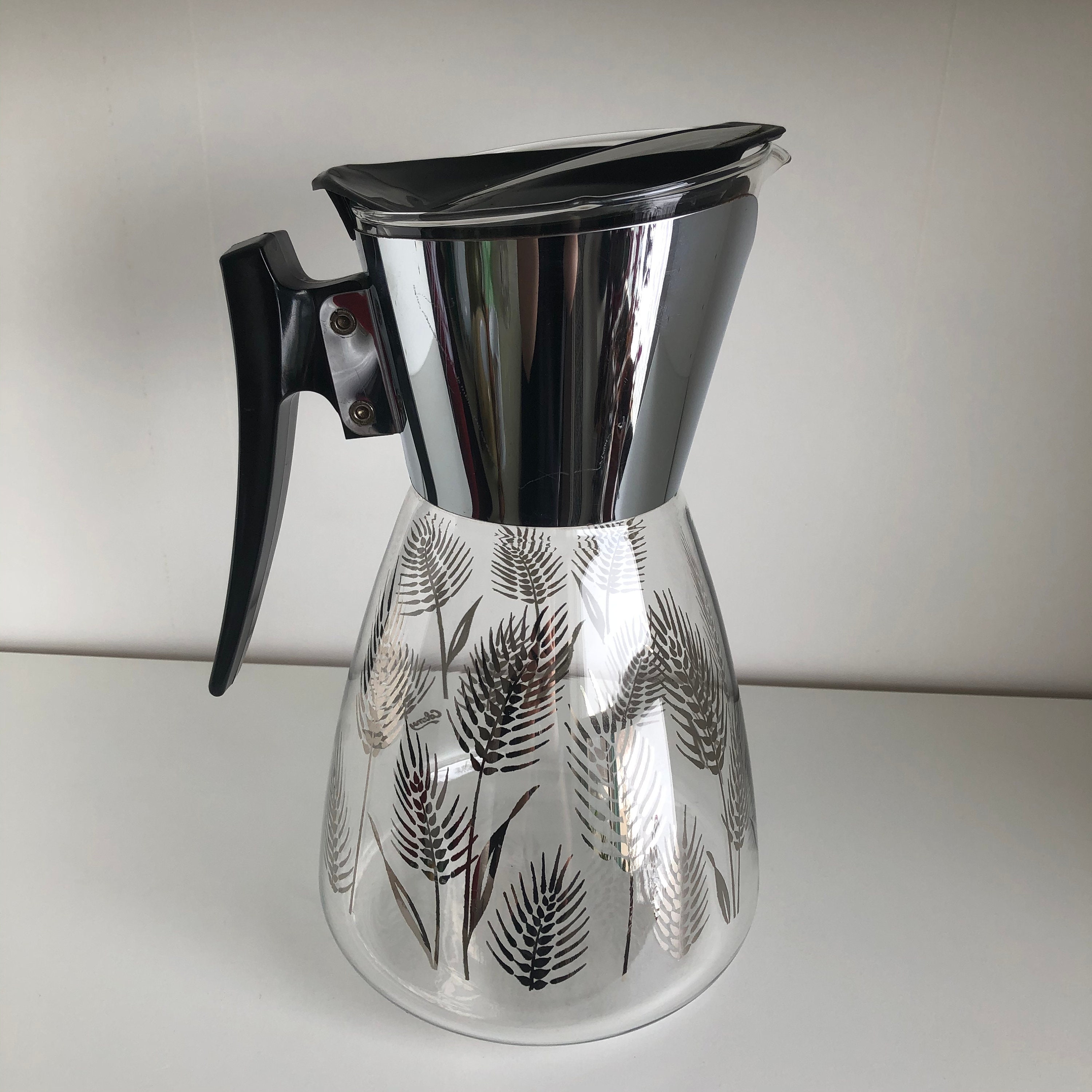 Colony Serv-master 12 Cup Coffee Carafe Silver Wheat MCM 