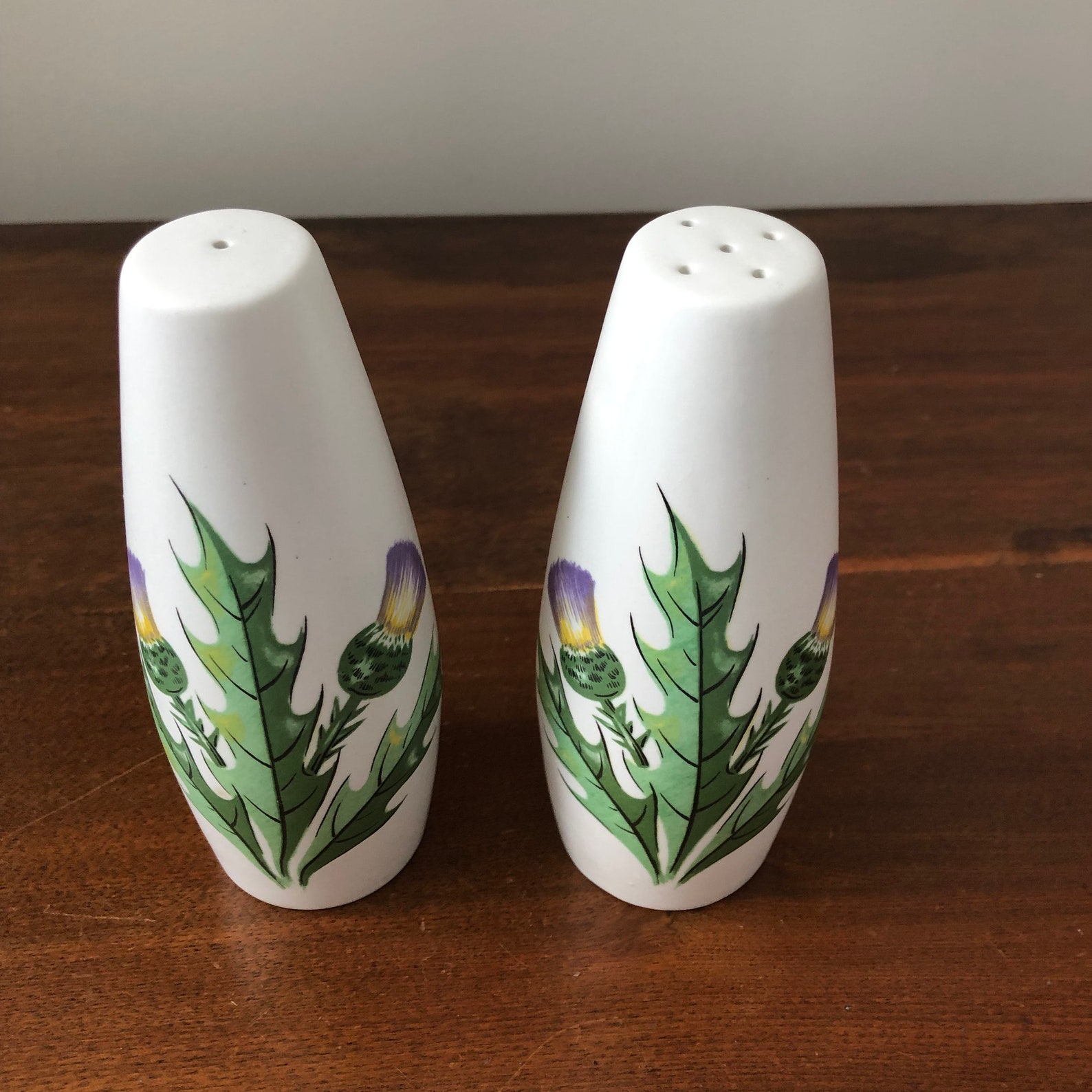 Vintage Thistle Salt & Pepper Shakers Made in England Etsy